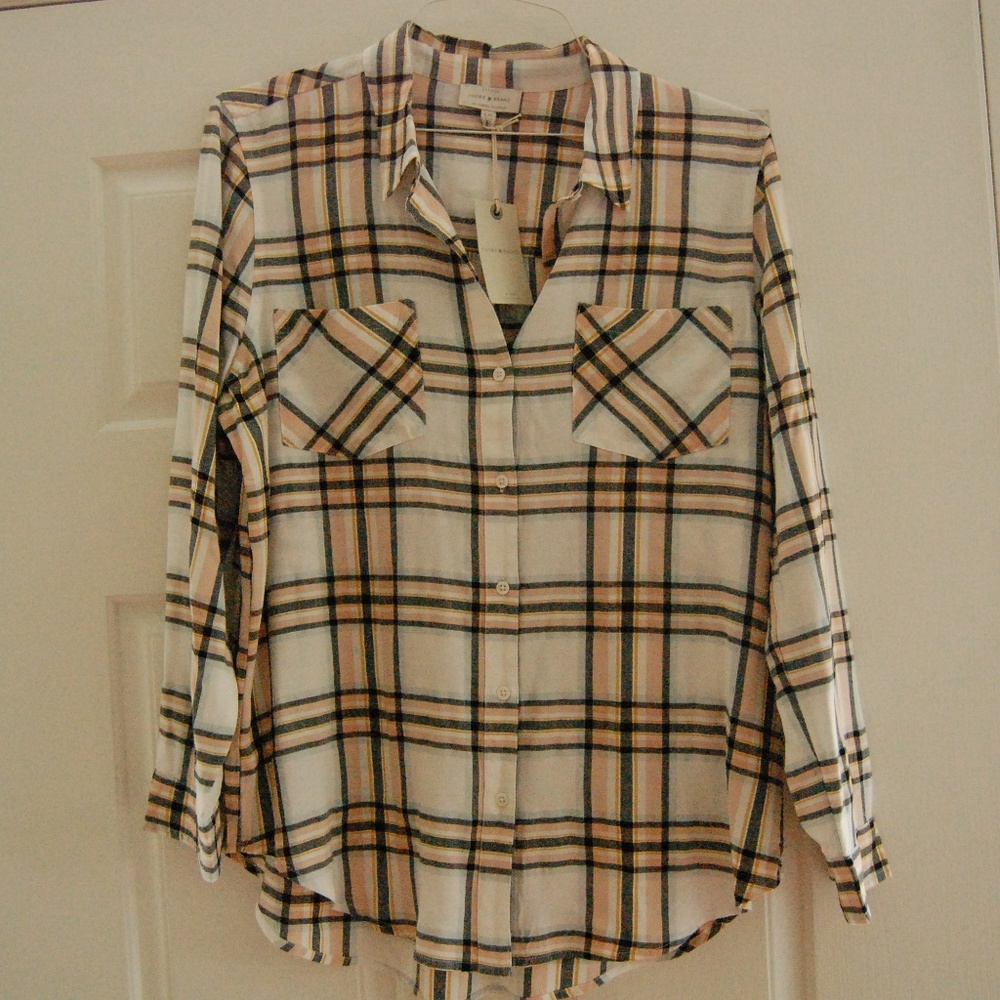 Lucky Brand Wmn's Plaid Button UP Boyfriend Skirt